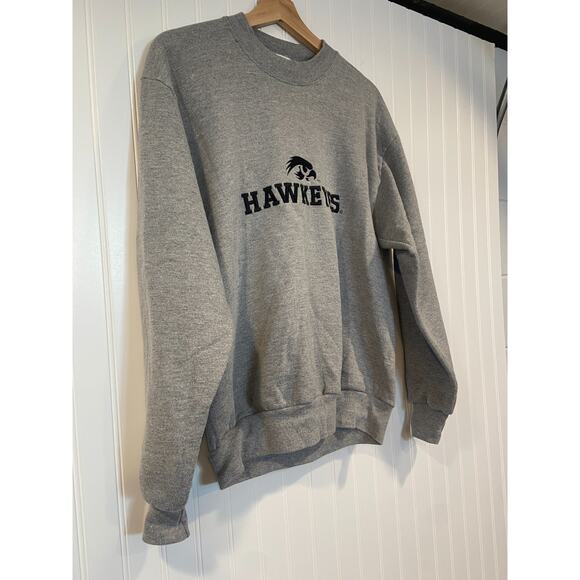 Vintage Iowa Hawkeyes Crewneck Sweatshirt Unisex Medium Gray Embroidered - Picture 3 of 5